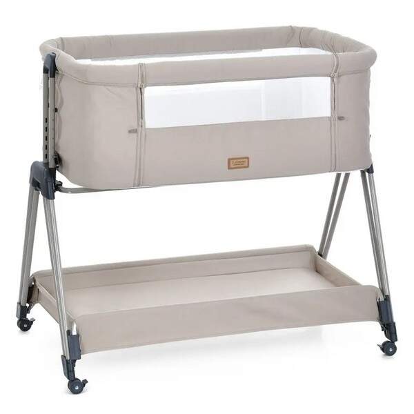 Приставне ліжко ME 1179 HARMONY Taupe Beige (1шт) дитяче, 4кол., матрас, гойдалка, ремені, беж (шт.)