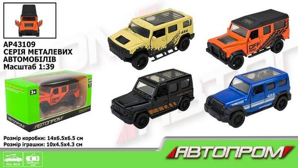 Машина мет. арт. AP43109 (96шт/2) 1:39,відкр.двері, у короб. 14*6,5*6,5см (шт.)