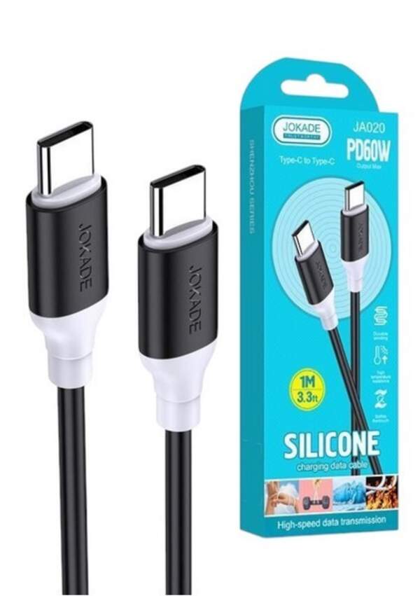 Кабель JOKADE JA020 PD60W (1 meter) (Type-C to Type-C) чорний (шт.)