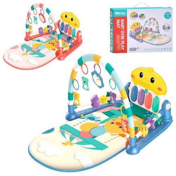 Килимок для немовляти 698-95-96 (9шт) 69-46см, дуга, підвіски 5(дзеркало, 4шт-брязкальце), піаніно-м (шт.)