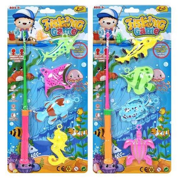 Риболовля 862K-1 (90шт) 1 вудка, морські мешканці 4шт, 2 види, на листі, 17-36-2см (шт.)