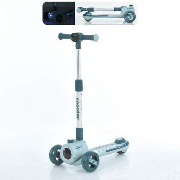 Самокат JR3-135-G (1шт)  метал+пластик, 3 колеса ПУ, 2передніх 125мм світло, 1 заднє 90мм світло, ке (шт.)