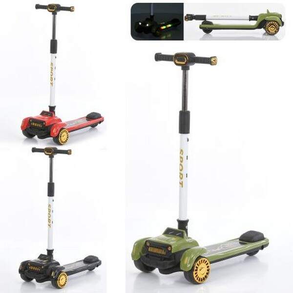 Самокат JR3-146 (6шт) метал+пластик, 3колесаПУ, 2передніх 110мм світло, задне 80мм, музика, світло, (шт.)