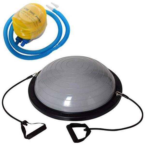 Спортивний інвентар MS 2609-1 Grey (1шт) баланс.платформа,босу,діам.60см,еспандер,насос,сірий,кор (шт.)