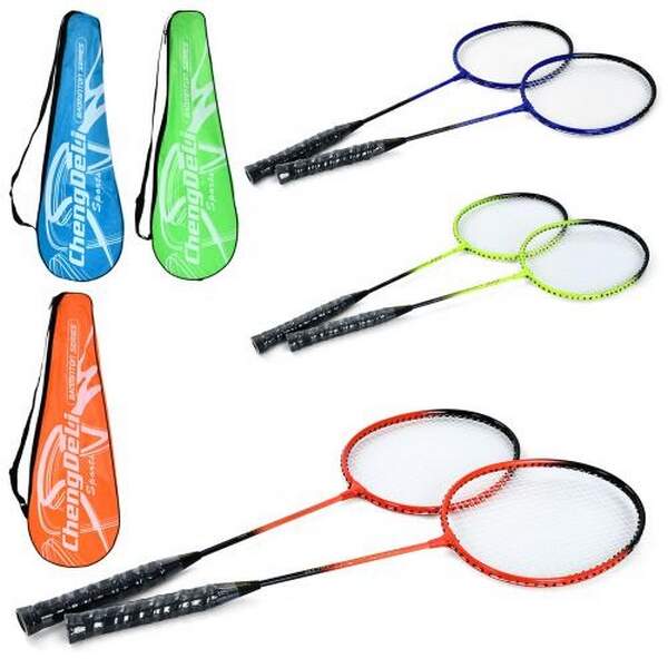 Бадмінтон MS 4606 (20шт) алюміній, ракетки 2шт, 66см, 3 кольори, у чохлі, 22-68-3см (шт.)