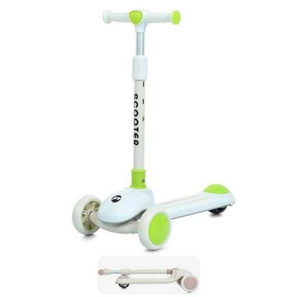 Самокат JR3-126-GR (1шт) Mini, метал+пластик, 3 колеса PU, 2пер120мм світло, задн 90мм світло, кермо (шт.)