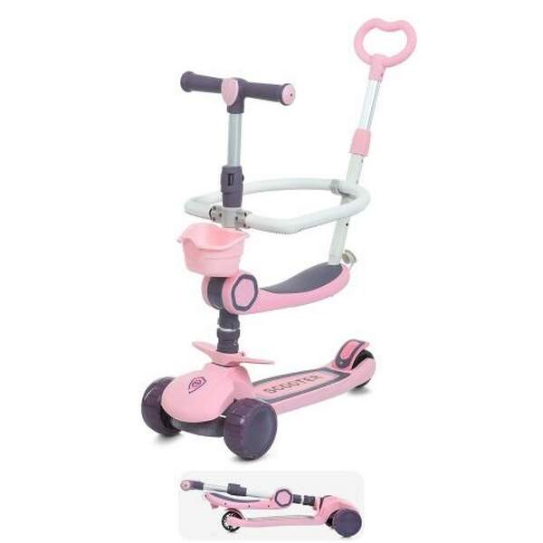 Самокат JR3-133-P (1шт) 5в1(батьківька ручка, біговел), метал+пластик, 3колеса PU, 2пер 112мм світло (шт.)