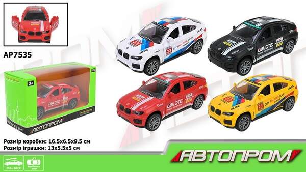 Машина  "АВТОПРОМ" арт. AP7535 (120шт/2) 4 кольори,у коробці 16,5*9,5*6,5см (шт.)