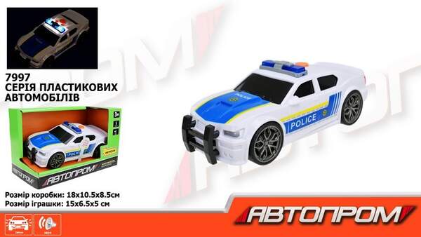 Машина АВТОПРОМ арт. 7997 (48шт) батар. світ., звук, короб.18*10,5*8,5см (шт.)