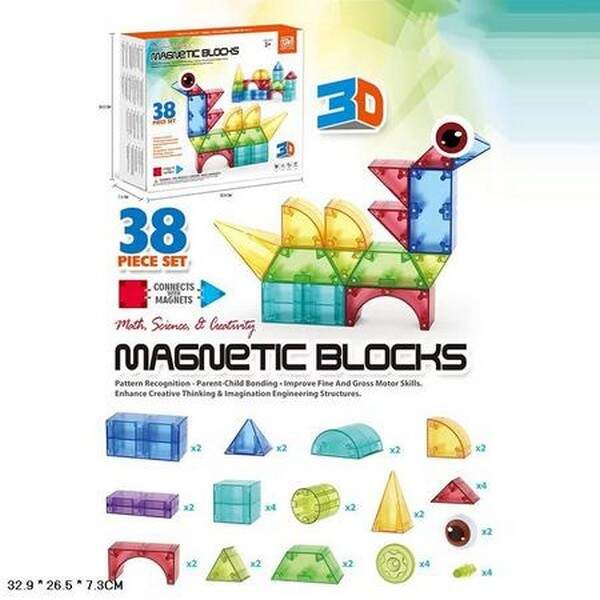 Конструктор магнітний GW919 38дет.кор.32,9*7,3*26,5 /24/ (шт.)