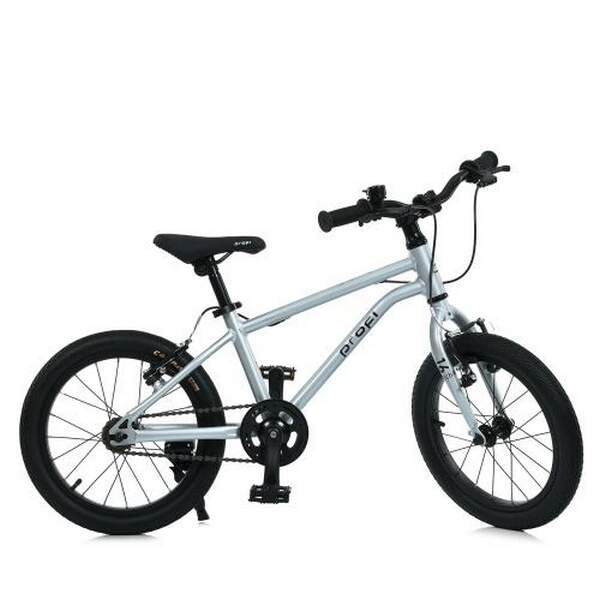 Велосипед дитячий 16д. PROF1 MB 16LIGHTY SILVER (1шт) LIGHTY,SKD85,алюм. рама,кермо, торм,обода,сіри (шт.)