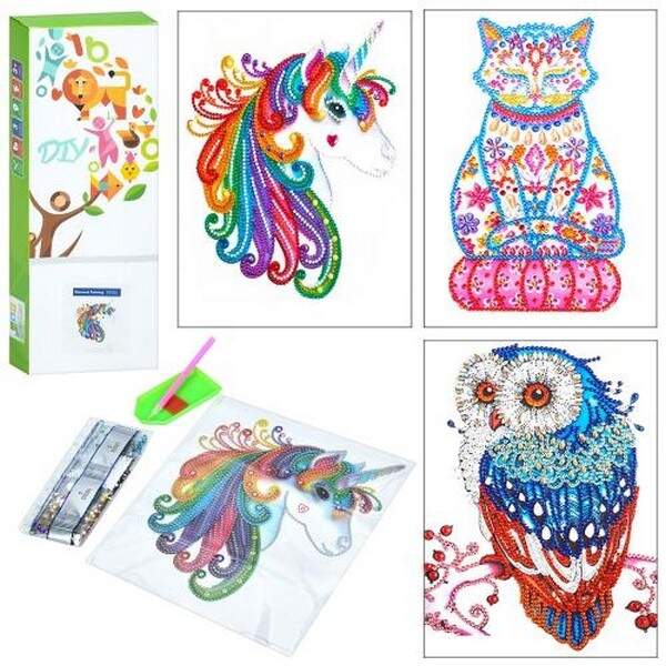 Набір для творчості ST001-03-04 (125шт) алмазна мозаїка, наліпка, 3 види, в кор-ці, 8-23-2,5см (шт.)