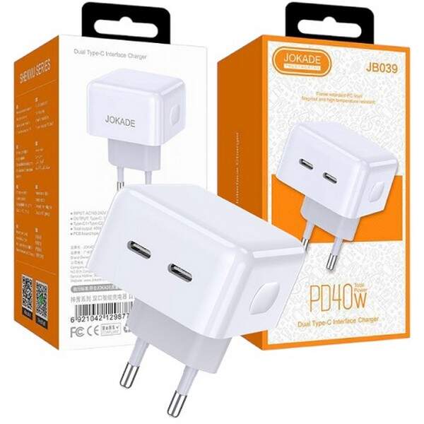Пристрої побутові для заряджання акумуляторів мобільних телефонів JOKADE 039 PD40W (шт.)
