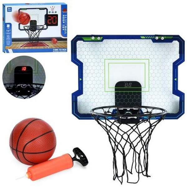 Баскетбольне кільце MR 1519 (6шт) щит(пластик) 41-31см, кільце(метал)25см,електронне табло, музика, (шт.)