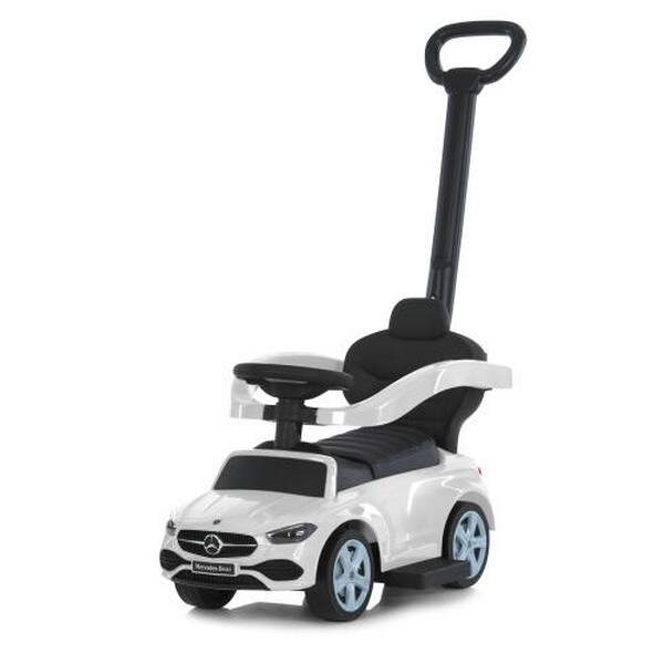 Каталка-толокар 668L-1 (1шт) 2в1 (батьк.ручка), звук, підставка для ніг, шкіра, бат., білий (шт.)