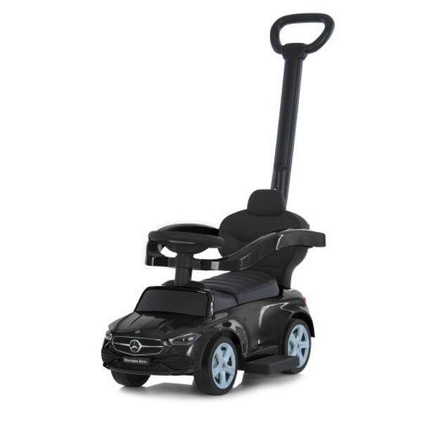 Каталка-толокар 668L-2 (1шт) 2в1 (батьк.ручка), звук, підставка для ніг, шкіра, бат., чорний (шт.)