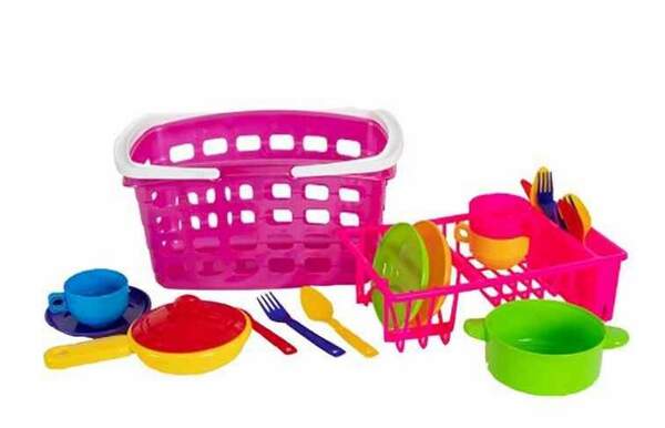 Кошик з ручкою, з посудом арт. 093/2, Набір дитячий, Бамсик (шт.)
