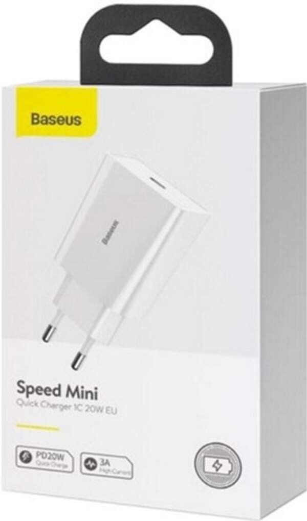 МЗП Baseus Speed Mini Quick Charger 1C 20W EU White (CCFS-SN02) (шт.)