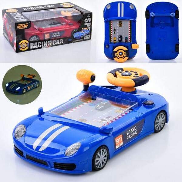 Автотренажер SJ703AB-1 (9шт) кермо, машина 37-21см, (з підставкою), рухлива дорога, музика, світло,2 (шт.)