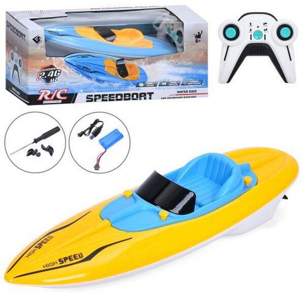 Катер 687-1 (12шт) р/к2,4G, акум, 34см, світло, USBзарядне, 2 кольори, в кор-ці, 37,5-16,5-15см (шт.)