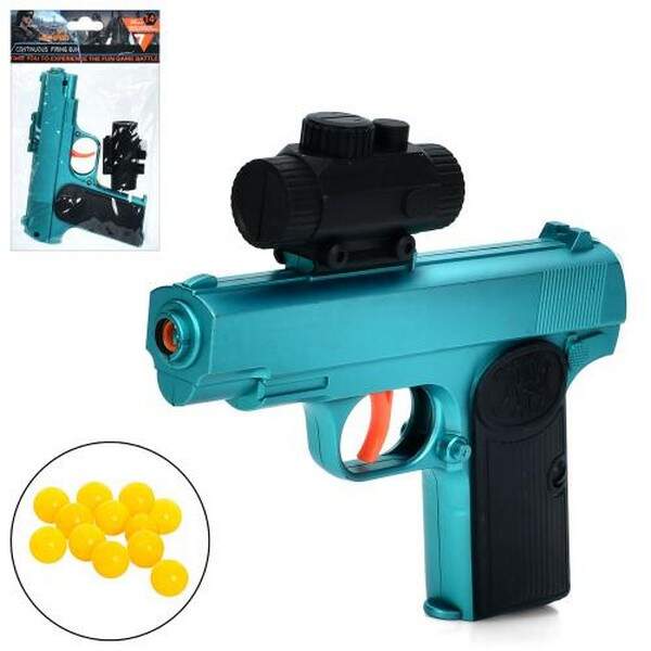 Пістолет 8010-2 (96шт) 16,5см, пластикові кулі, у пакеті, 14-23-3см (шт.)