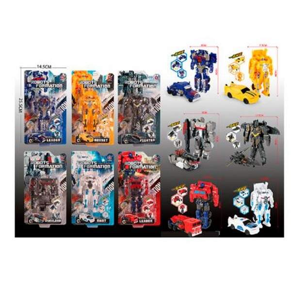 Трансформер HD110 (90шт) TF, робот 12см+транспорт, 6 видів, на листі, 14,5-25,5-5,5см (шт.)