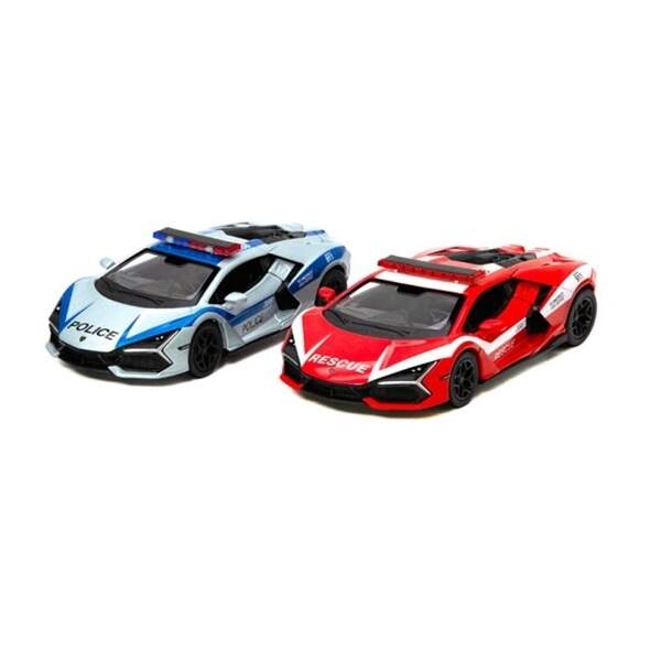 Модель легкова LAMBORGHINI REVUELTO 5'' KT5459WPR Police/Firefighter Edition метал.інерц.відкр.дв.4 (шт.)