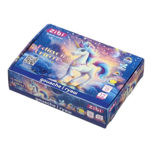 Гуаш UNICORN 12 кольорів х 20мл, в карт.коробці ZB.6626 (шт.)