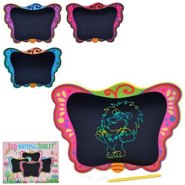 LCD планшет SMT 0007 (50шт) для малювання, 9 дюймів, метелик 27,5-20см, кольоровий, 4 кольори, бат(т (шт.)