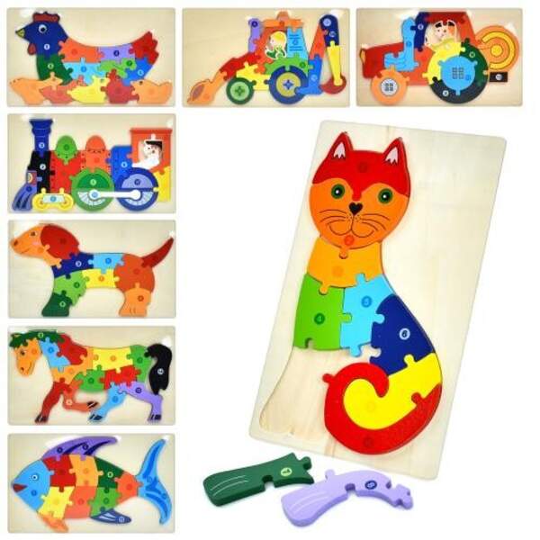 Дерев'яна іграшка Пазли MD 1361 (50шт) мікс видів, у пакеті, 18-30-1см (шт.)