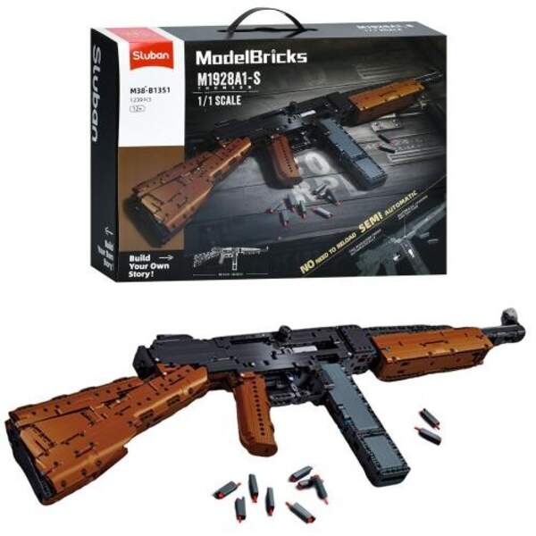 Конструктор SLUBAN M38-B1351 (6шт) зброя, автомат, 82,9-29,5см, 1:1, 1239дет, в кор-ці, 45-33-12,5см (шт.)