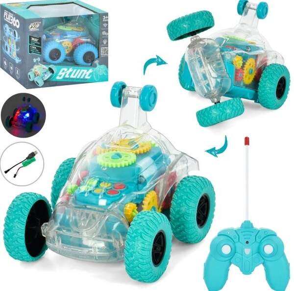 Машинка D168-20 (18шт) р/к, акум, USB зарядка, трюкова, шестерні, світло, 2 кольори, в кор-ці, 17,5- (шт.)