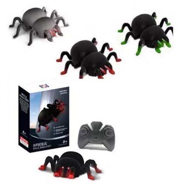 Тварина Q13 (9шт) д/к(ІЧ), павук, 12см, їздить по стіні, звук, світло, акум, USBзарядне, 3 кольори, (шт.)