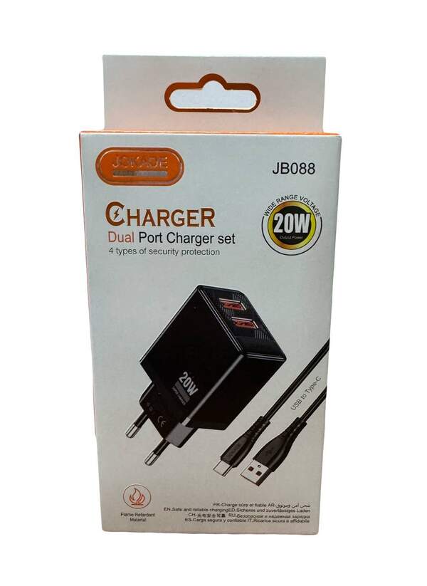 МЗП JOKADE JB088 20W + кабель Type-C чорний (шт.)