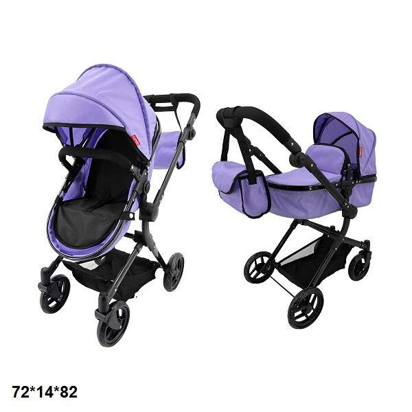 Коляска для ляльки 2в1 CARRELLO ALFA 9707 PURPLE з сумкою метал.кор.51*15,5*39,5 /1/ (шт.)