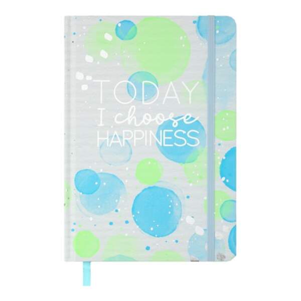 Книжка записна NEON, на гумці, А5, 96 арк.,клітинка, офсет крем.,тв.лам.обл., блакитна BM.255116-14 (шт.)