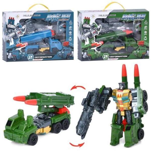 Трансформер HY-7700 (48шт) 18см, військова машина+робот, 2 види, в кор-ці, 32-22,5-7,5см (шт)