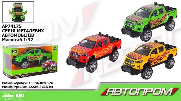 Машина мет. АВТОПРОМ арт.  AP74175 (96шт/2) 1:32,3 кольора,відкр.двері,короб.15,5*8,5*6,8см (шт)