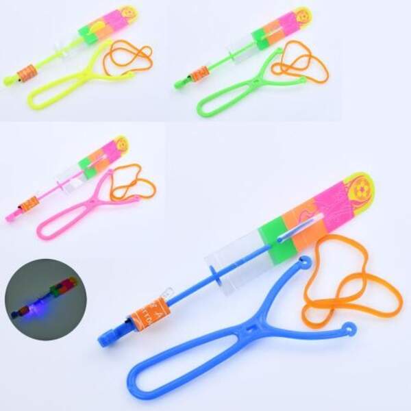 Вертушка FG231109064Q (600шт) 14,5см, рогатка, 12,5см, світло, мікс кольорів, на бат(табл), у пакеті (шт)