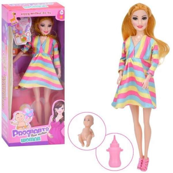 Лялька HS588 (96шт) 30см, вагітна, шарнірні руки, пупс 3,5см, в кор-ці, 13-33-6см (шт)