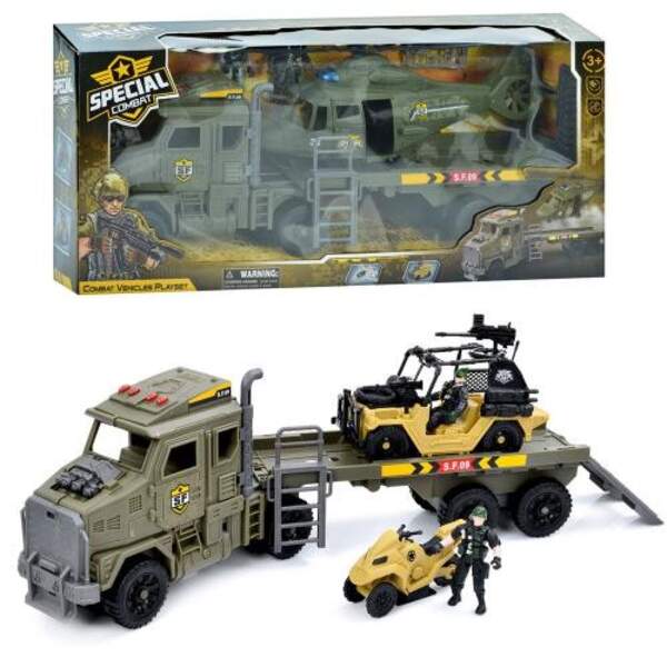 Набір з фігурками G3109-37-39 (12шт) військовий, транспорт 2шт (трейлер), солдати, зброя, 2 види(вер (шт)