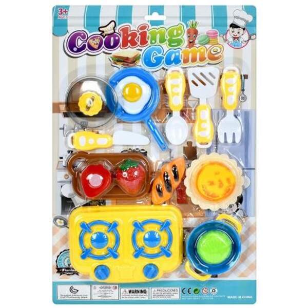 Набір посуду 8816-5A (84шт) плита, сковорідка, кухонний набір, продукти, на листі, 30-45-4см (шт)