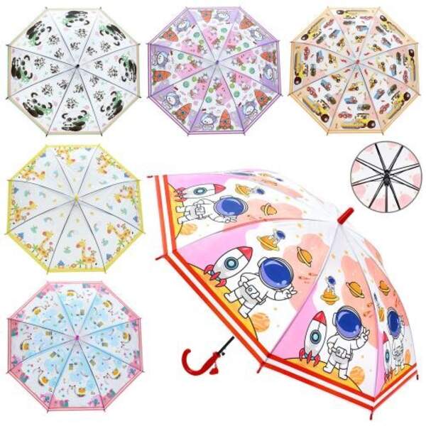 Парасолька дитяча MK 5640 (60шт) довжина 65см, тростина 60см, діаметр 83см, спиця 48см, клейонка, св (шт)