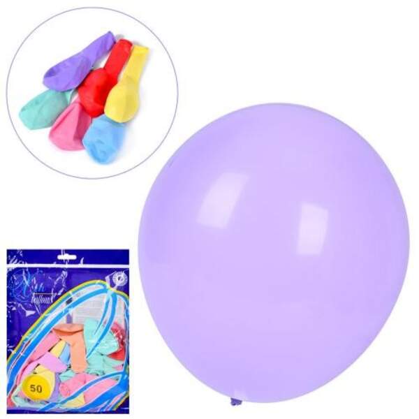 Повітряні кульки MK 5181-1 (100шт) 12 дюймів, мікс кольорів, набір 50шт, у пакеті, 21-30-2см (шт)
