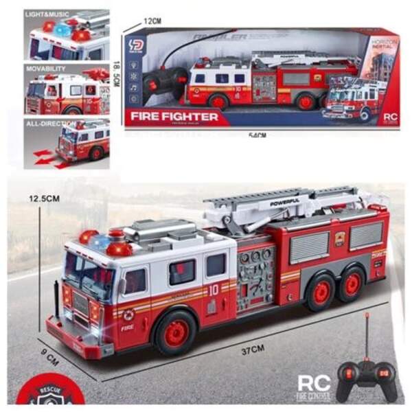 Пожежна машина 708A (9шт) р/к, 39см, звук, світло, гумові колеса, рухливі деталі, на бат-ці, в кор-ц (шт)
