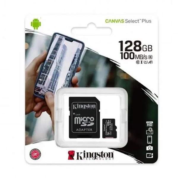microSDXC (UHS-1) Kingston Canvas Select Plus 128Gb class 10 А1 (R-100MB/s) (шт)