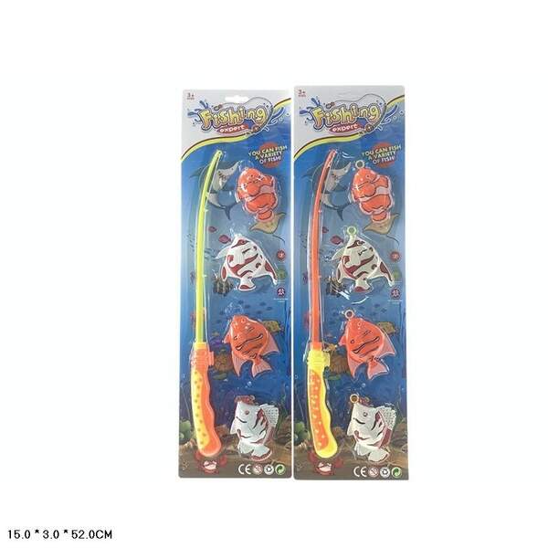 Рибалка арт. 2202 (144шт/2) 2 види мікс, вудка, 4 рибки,  планшет 15*3*52см. (шт)