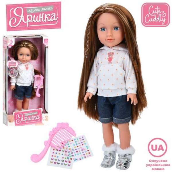 Лялька M 6236 I UA (18шт) Яринка, 40см, музика(укр), пісні, гребінець, стрази-наліпки, на бат(табл), (шт)