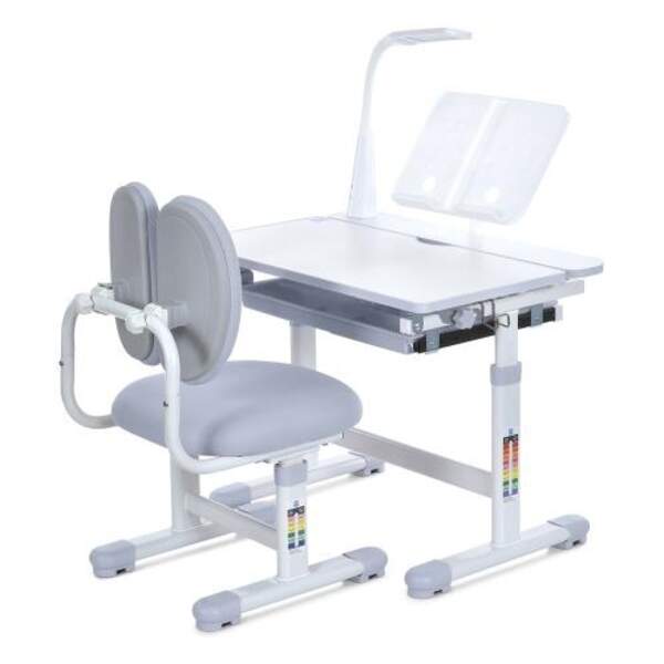 Парта M 6136-11 (1шт) регул.висота, підставка для книги, лампа, сірий (шт)