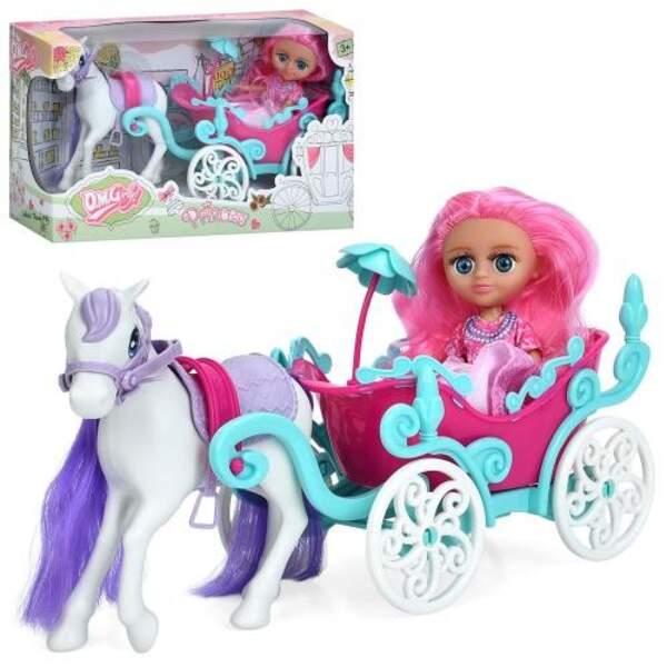 Карета RR015 (24шт) конячка, 29см, лялька 16см шарнірна, в кор-ці, 32-18-10,5см (шт)